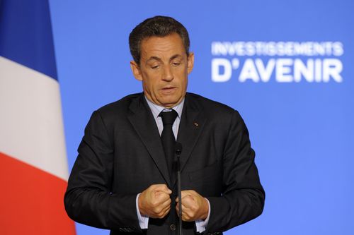 Conf de presse de Sarkozy sur le grand emprunt 27 juin 2011, Elysée (P. Wojazer, Reuters)