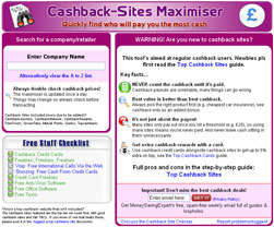 Cashback sites maximiser