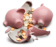 broken piggy bank picture