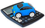 Picture of toy car on calculator