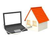 picture of house and laptop
