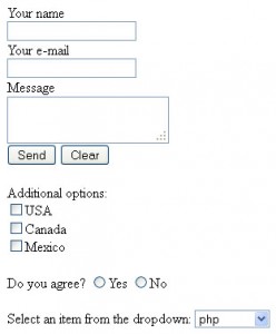 HTML contact form