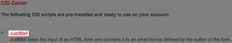 The JustMail link in side the CGI Center.