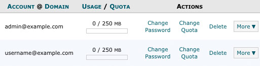 Email Account Options