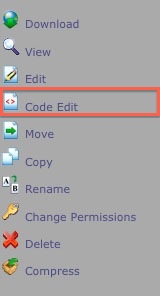 Screenshot of Code Edit