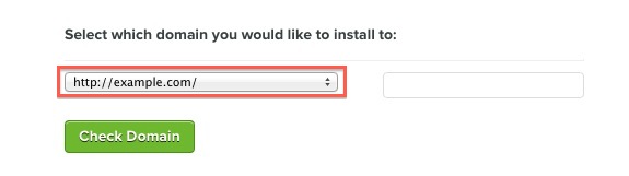 Select domain drop down menu