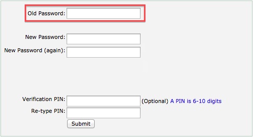 Enter Your Old Password