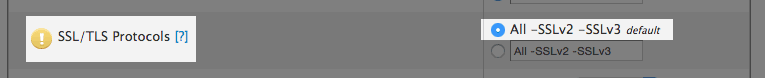 The SSL/TLS Protocol settings.