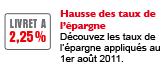 Hausse des taux de l'épargne en Août 2011