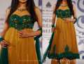 ### B ### eautiful Anarkali Frock Yellow colored Anarkali frock with emboridery on the top..Fully stitched